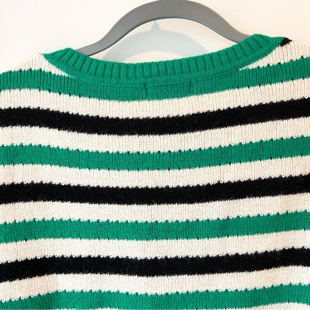 Lovers + Friends Rock N Roll Sweater Green Stripe Size Small - Picture 11 of 12